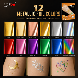 Papier autocollant pour tatouage temporaire, effet doré métallique, imperméable, pour corps et visage, sexy, pour fêtes et mode - Product Image 4