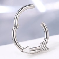 Cincin Hidung Baja Bedah 316L, Hoop Septum Clicker, Cincin Segmen Berengsel, Anting Tindik Bibir Telinga untuk Tulang Rawan