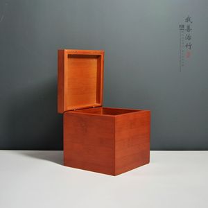 Bamboo Tea Box Square Custom Made Wood Material Gift Box - Product Image 1
