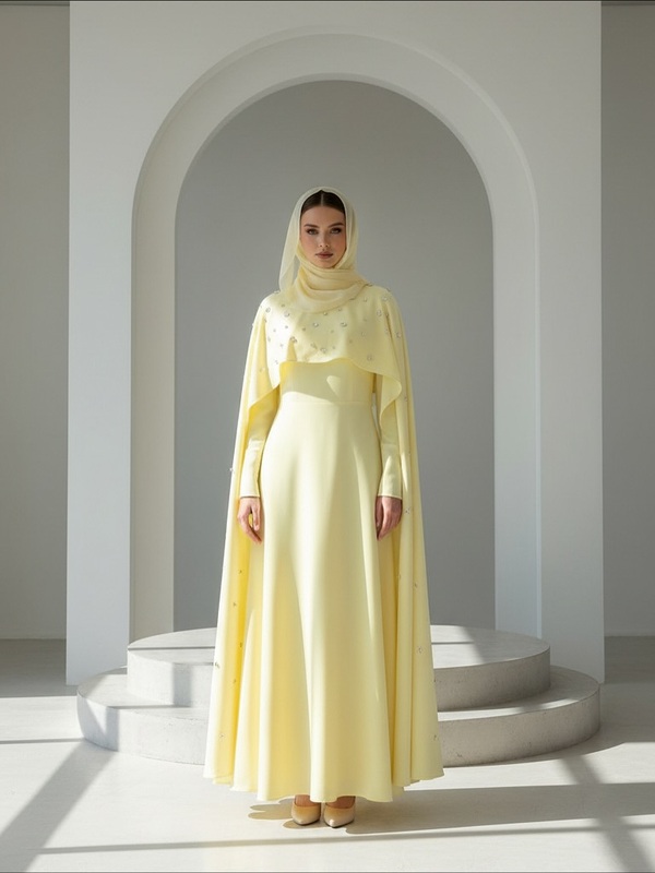 Loriya Elegant Shawl Abaya Long Dress