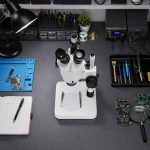 Loupe Stéréoscopique avec Éclairage LED pour l'Inspection des Pierres Précieuses et l'Usage Industriel en Laboratoire - Product Image 1
