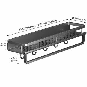 Scaffale <span class=keywords><strong>porta</strong></span> <span class=keywords><strong>spezie</strong></span> da cucina e bagno, organizer da <span class=keywords><strong>parete</strong></span> in acciaio al carbonio resistente e alluminio spaziale, cestello portaoggetti adesivo senza foratura - Product Image 5