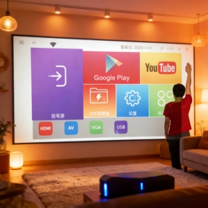 Proyector LED Inteligente Portátil Compatible con Full HD <span class=keywords><strong>4K</strong></span>, Modelo A4300, con 4500-5000 Lúmenes y Android, para Cine en Casa - Product Image 3