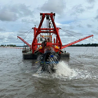 Kapal Keruk Hisap Diesel Bertenaga Hidrolik Tugas Berat Kapasitas 500m3/jam Kedalaman 8m Ekstraksi Pasir Sungai