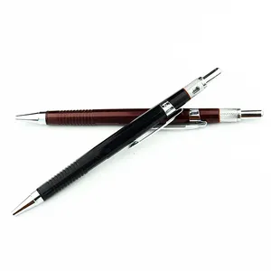 Pensil Penyusun Pensil Mekanis 2MM, Logo Logam Lembut Dipersonalisasi, Pensil Otomatis Mode Baru