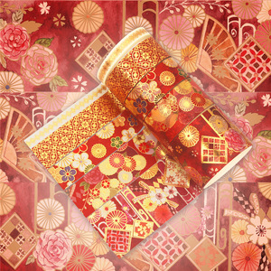 Ruban Washi à motif floral japonais, largeur 15 mm, longueur 2 m, pour la décoration de journaux et les fournitures artisanales - Product Image 1