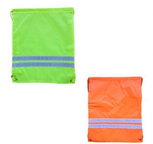 Sac à dos de sécurité haute visibilité en polyester Ripstop avec cordon de serrage, idéal pour le shopping, personnalisable, promotionnel, pour la course à pied - Product Image 3