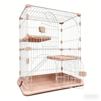 Cage à chat robuste avec rampe d'accès, grande maison pour chat d'intérieur pour famille multi-chats