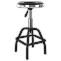 Tabouret d'atelier robuste à hauteur réglable, siège rond rembourré en mousse PU, pour garage, atelier, entrepôt, usine, poste de travail
