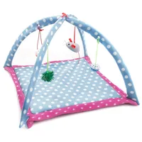 Tente de jeu pour chat motif dessin animé, hamac respirant pour chat avec jouets à clochettes suspendus, tapis de jeu amusant pour chaton, fournitures pour animaux de compagnie pour chats d'intérieur