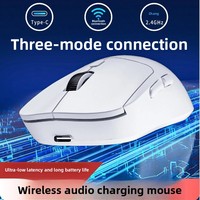 Souris sans fil transfrontalière trois modes, 6 boutons, design ergonomique, légère, pour le jeu et le bureau, fonctionnement silencieux