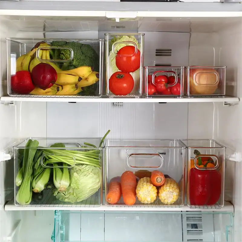 BPA-Free Deep Plastic Bin Kitchen Storage Organizer for Refrigerator Freezer and Pantry