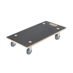 Four-Wheel Plywood Platform Cart Black <b>Portable</b> Transport <b>Trolley</b> With Silent Wheels - Product Image 5