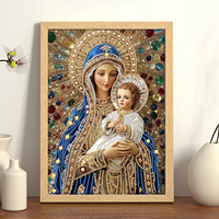 Kit de Peinture Diamant Personnalisable Forme Spéciale Vierge Marie Enfant Jésus Peinture Religieuse en Cristal et Pierres Précieuses Kit DIY Décoration Maison