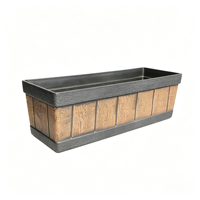 Pots à fleurs classiques légers en plastique de grande taille, rectangulaires, pour la décoration du jardin et de la maison