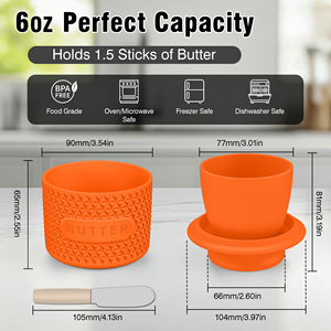 Hot Sale European Design Ceramic Silicone Butter Dish with Lid Eco-Friendly Home <b>Kitchen</b> <b>Accessory</b> Includes Butter Knife - Product Image 4