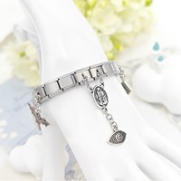 Bracelet Modulaire en Chaîne Acier Inoxydable Style Patch Luxe Léger DIY Tendance Unisexe Créatif Accessoires de Bijoux