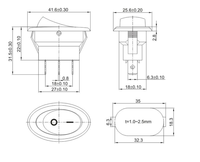 Interruptor Basculante Impermeable KCD13 SPST ON-OFF 10A 250VAC IP15 10000 Ciclos Terminal de Soldadura 2P/3P Cobre Certificado CQC Industrial