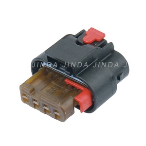 JINDA 4ピン Tyco AMP メスコネクタ 電気アダプター ワイヤーハーネス DJ7042-1.2-21 プラスチックハウジング 10A 定格 銅ネジ ブラック - Product Image 6