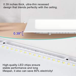 Plafonnier LED Moderne Ultra-Mince Sans Cadre en Aluminium – Options Carrées/Rondes, Tailles 4/6 Pouces, Encastré ou En Saillie pour Salon - Product Image 5