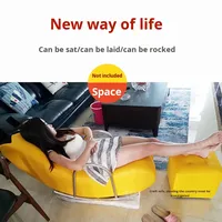 Fauteuil à bascule créatif en forme de banane, chaise inclinable individuelle, cadre en acier, pour chambre à coucher, petit appartement moderne, en cuir