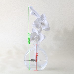 Ambientador de aire perfumado hecho a mano, flor de porcelana de cerámica, botella de vidrio de 100ML, fragancia aromática para el hogar, difusor de caña de aceite esencial - Product Image 5