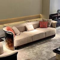 Canapé en cuir haut de gamme Bentley, style italien, combinaison de meubles de luxe pour villa, salon moderne, design de designer, meubles en placage laqué.