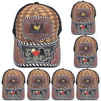 Gorra de Béisbol de 6 Paneles con Logotipo Metálico 3D de Western Metal, Unisex, Casual, con Serigrafía, Estilo Denim, para Playa y Pesca