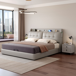 Meubles de chambre à coucher modernes de luxe en bois lits rembourrés king size cadre de <span class=keywords><strong>lit</strong></span> double boîte ensemble souple design Queen Single Girl - Product Image 3