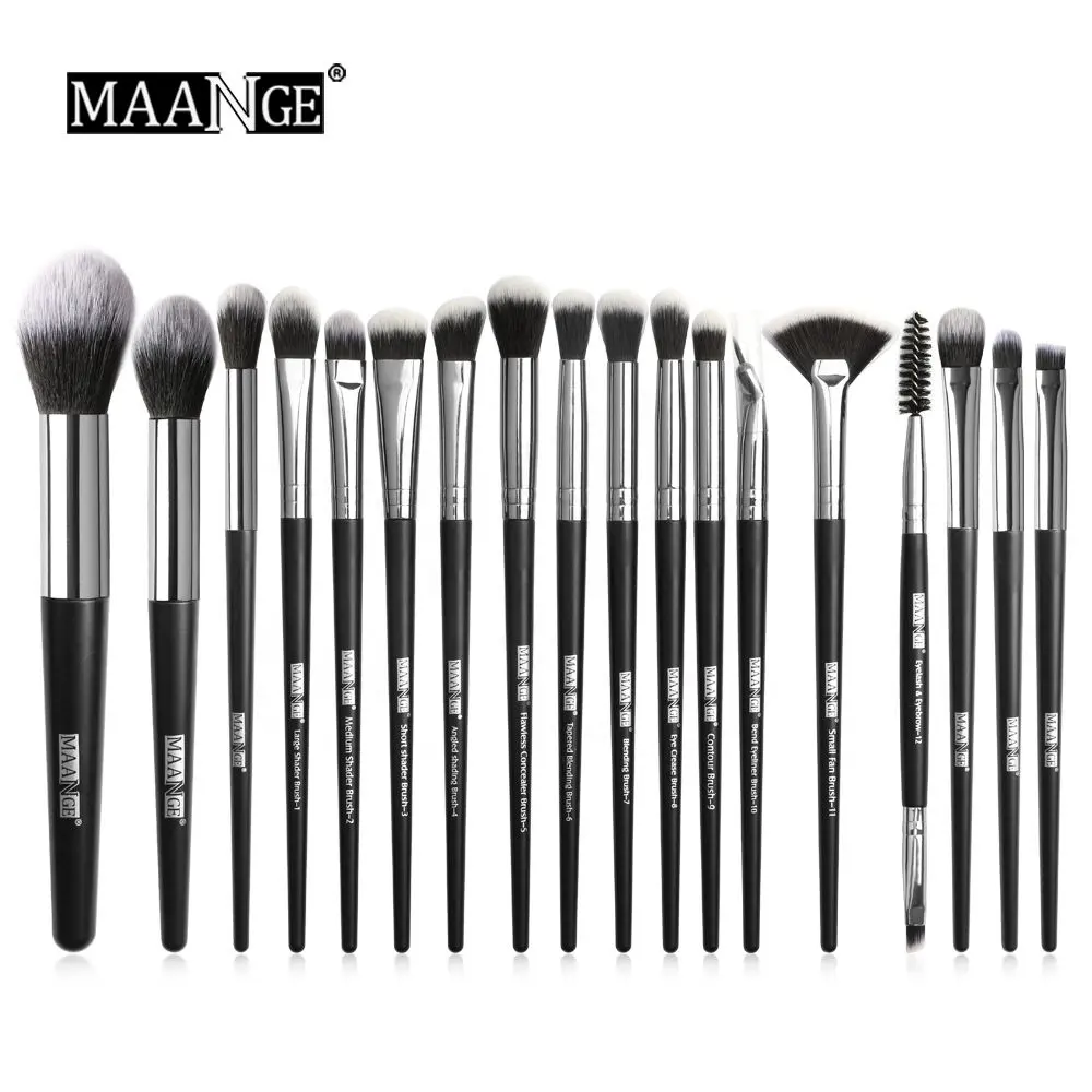 2021 Maange 18pcs Professional Makeup Brushes Kit powder foundation brush set