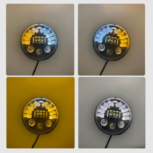 7 inch ronde LED koplamp <span class=keywords><strong>H4</strong></span> Faros <span class=keywords><strong>Angel</strong></span> <span class=keywords><strong>Eye</strong></span> Halo mistlamp voor Jeep Wrangler universeel 12V 45W - Product Image 6