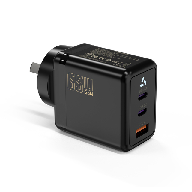 Super Fast 65W 3-Port GaN AU Plug USB-C Wall Charger New Design 65W Mobile Phone Power Adapter for iPhone for Xiaomi Electric