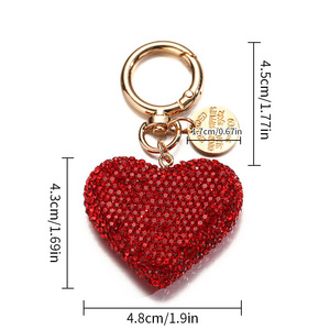 กระเป๋าจี้หัวใจเพชรสุดอินเทรนด์พวงกุญแจโลหะสำหรับผู้หญิงอุปกรณ์เสริมกระเป๋าพวงกุญแจรถจี้โลหะ - Product Image 5