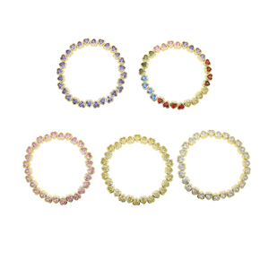 Braccialetti Elastici alla Moda con Cuori Colorati Arcobaleno, Gioielli con Zirconi Cubici, Catena Tennis Luccicante, Ideali per la Spiaggia - Product Image 4