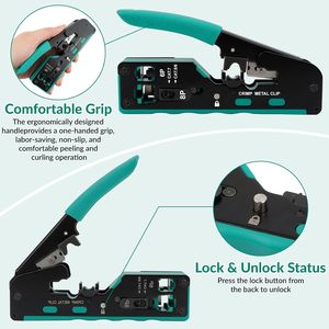 RJ45 uốn công cụ Kit Mạng Cáp <span class=keywords><strong>Tester</strong></span> 50 RJ45 kết nối 50 khởi động vượt qua kết nối cho CAT7 Cat5 Viễn Thông RJ11 loại - Product Image 2