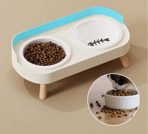 Nouveau design de bols doubles en céramique Bols à eau pour <span class=keywords><strong>chat</strong></span> Bol à eau pour animaux de compagnie motif <span class=keywords><strong>poisson</strong></span> - Product Image 3