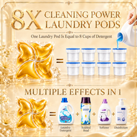 Boîte cadeau de luxe dorée à motif floral, faible MOQ, pour lessive en dosettes parfumée avec soin du linge, idéale pour les boutiques de détail et les commerces de cadeaux