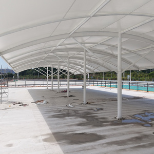 Ngoài trời đôi mở không thấm nước chống cháy xe đậu xe nhà để xe nhà kho pvdf/PTFE độ bền kéo màng cấu trúc 15-30 năm tuổi thọ cho - Product Image 2