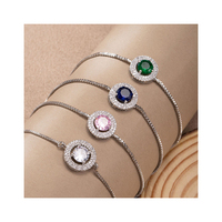 Bracelet Zircon rond à la mode pour femmes bijoux en acier inoxydable de luxe minimaliste en gros accessoire de poignet de mode élégant