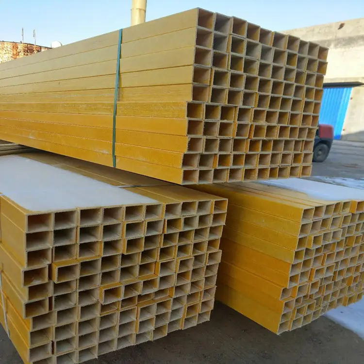 Competitive Price FRP/GRP pultruded frp square pipe Pultruded profiles rectangle tube