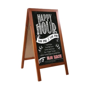 OEM moderno <span class=keywords><strong>grande</strong></span> independiente de doble cara de metal negro A-Frame <span class=keywords><strong>pizarra</strong></span> letrero magnético de pared de madera <span class=keywords><strong>pizarra</strong></span> - Product Image 5