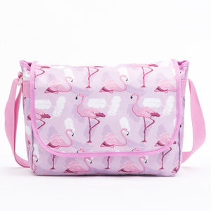 Sac à bandoulière - Sac à bandoulière pour ordinateur portable Pink Flamingo pour hommes, femmes et adolescents - Product Image 2