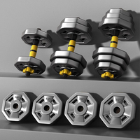 Discos de Pesas de PVC de 8 Lados con Revestimiento de Cemento para Entrenamiento de Fuerza con Mancuernas, Kettlebells y Barras