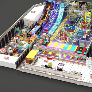 Equipo de Juego Modular Comercial con Tobogán, Paredes de Escalada y Tapetes de Espuma, Parque Infantil Interior Seguro para Niños - Product Image 1
