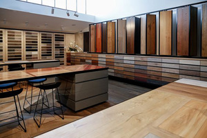 Tùy chỉnh showrooms kim loại sàn gỗ hiển thị đứng tầng thường vụ sàn gỗ Mẫu hiển thị Rack với tiêu đề - Product Image 5