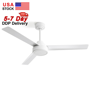 Hoa Kỳ Trong Kho 52 Inch Cấu Hình Thấp Hiện Đại Bldc Động Cơ Trang Trí Trắng Quạt Trần Với Từ Xa - Product Image 1