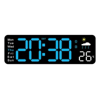 Jam Dinding Digital Multifungsi Kreatif dengan Alarm, Tampilan Suhu, Kalender Abadi - Ruang Tamu Minimalis Modern