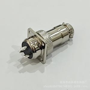 Conector de Aviación Gx16 con Brida Cuadrada, Enchufe y Tomacorriente de 2 a 10 Pines, Macho y Hembra, Cuerpo de Latón Niquelado con Aleación de Zinc - Product Image 3