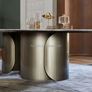 Bàn Ăn Hình Bầu Dục Thực Tế Bàn Ăn Bằng Đá Cẩm Thạch Nhân Tạo Kích Thước Lớn - Product Image 3