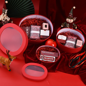 2026 <strong>New</strong> <strong>Christmas</strong> Transparent Window Special Paper Die Cut Baking <strong>Gift</strong> Box Creative Oval <strong>Christmas</strong> Eve for Box Candy <strong>Gift</strong> Box - Product Image 3